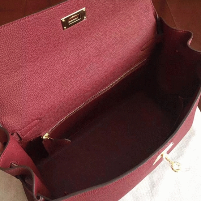 Bordeaux Clemence Replica H**me5 Kelly 35cm Rich Color Bag