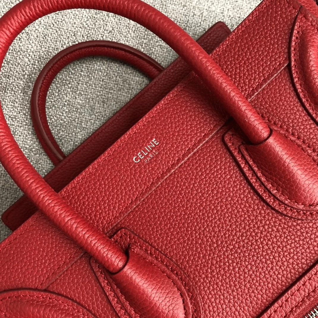 Ce1i*e Nano Luggage Tote Bag Fake in Red