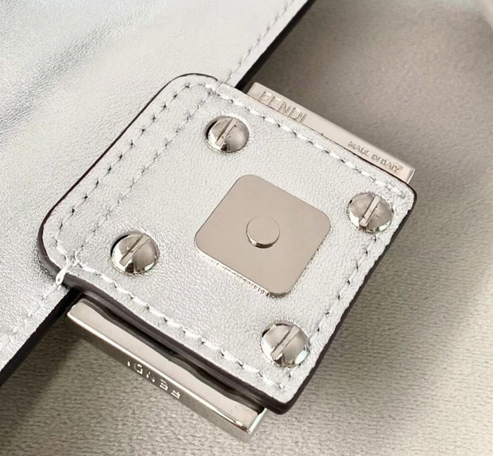 Top Quality Replica F**di Small Baguette Bag In Silver FF