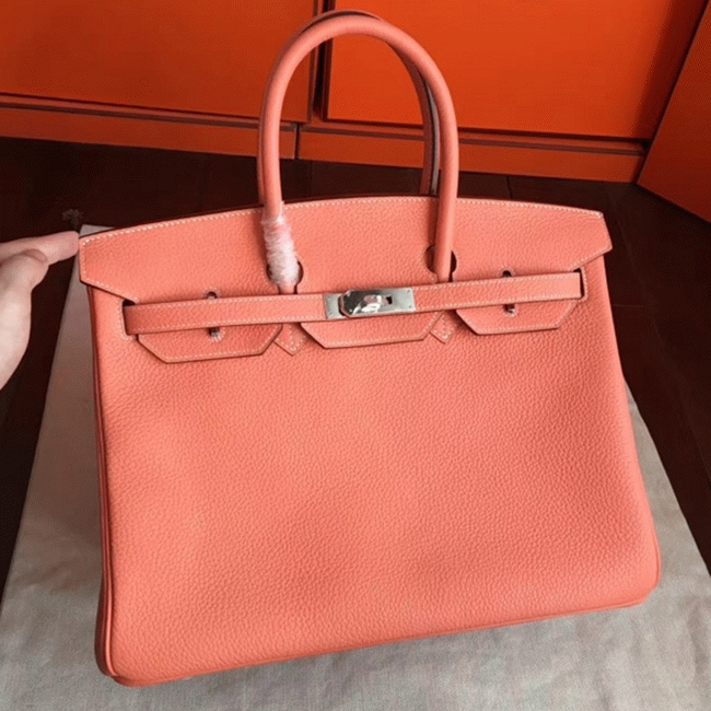 Crevette Shade Premium Knockoff H**me5 Birkin 35cm Bag