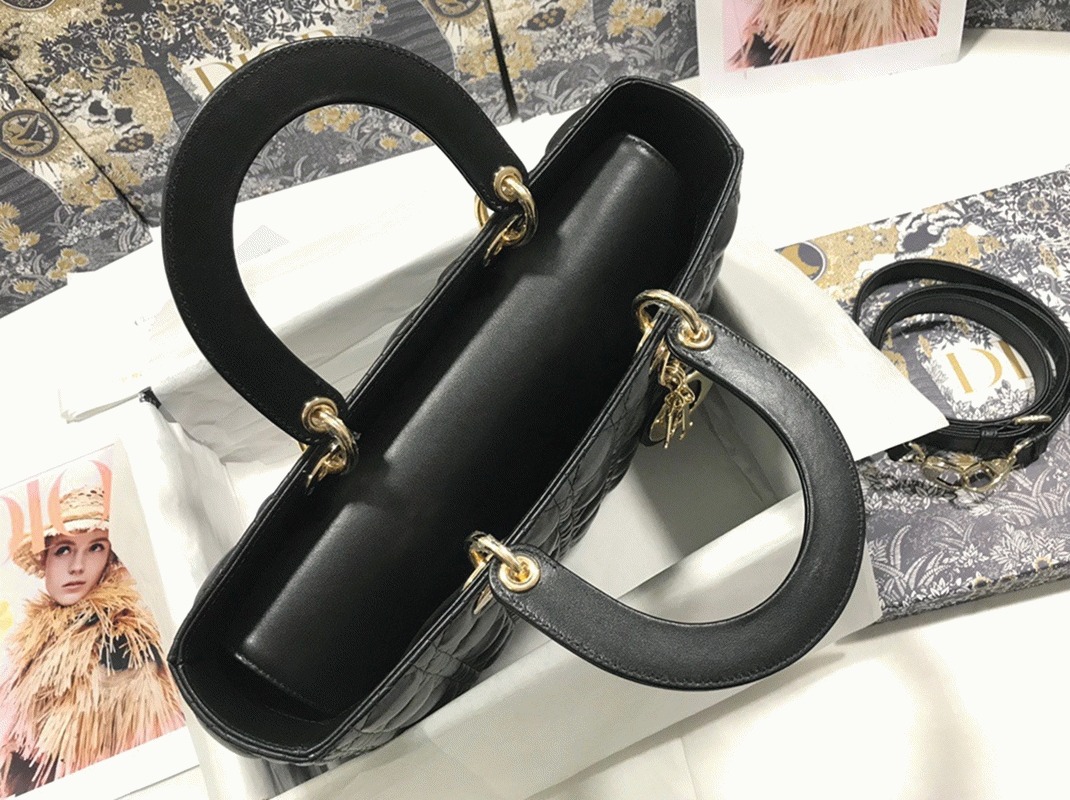 D10r Lady D10r Large Bag Knockoff in Black