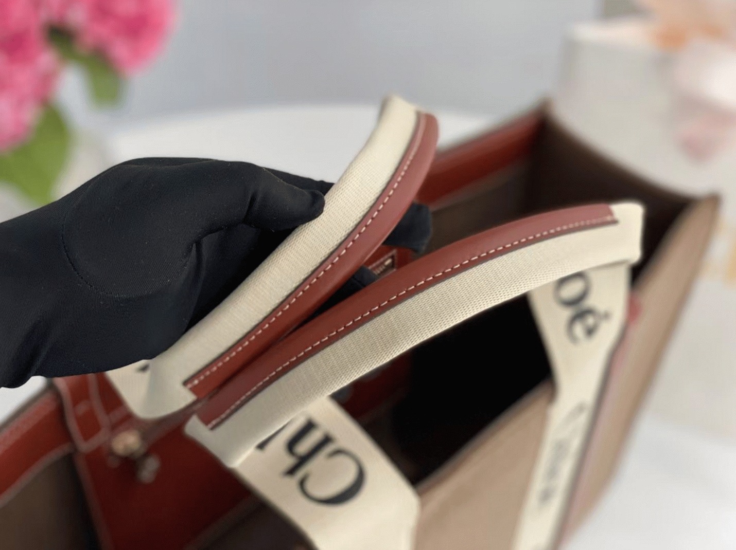 Top Quality Replica Chloe Large Woody Tote Bag In Brown Felt