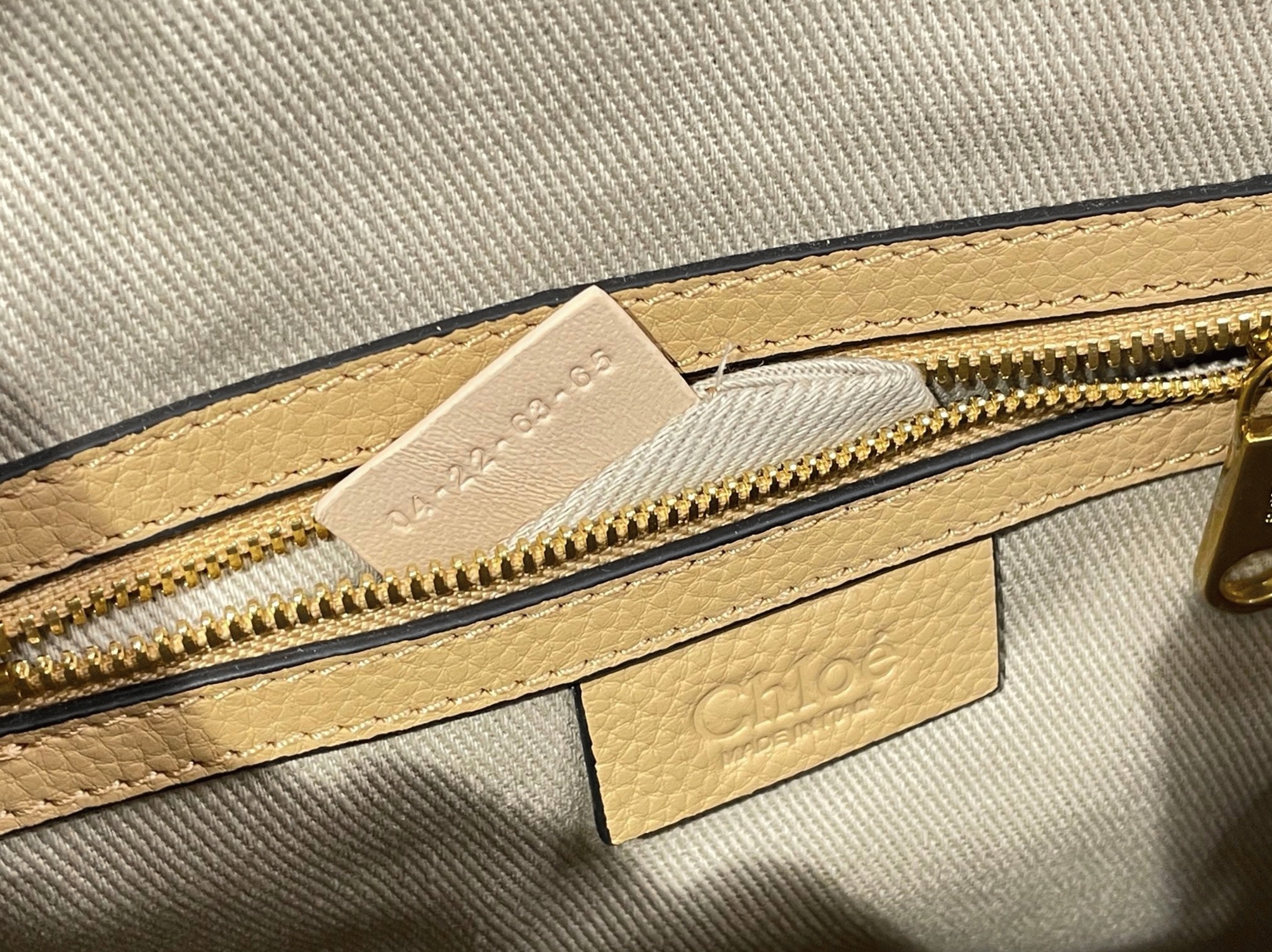 Top Quality Fake Chloe Marcie Small Double Carry Bag in Beige Grained Leather