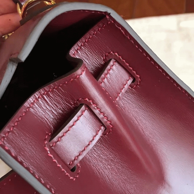 Bordeaux Box Fake Designer H**me5 Kelly Retourne 28cm Vintage-Inspired Bag