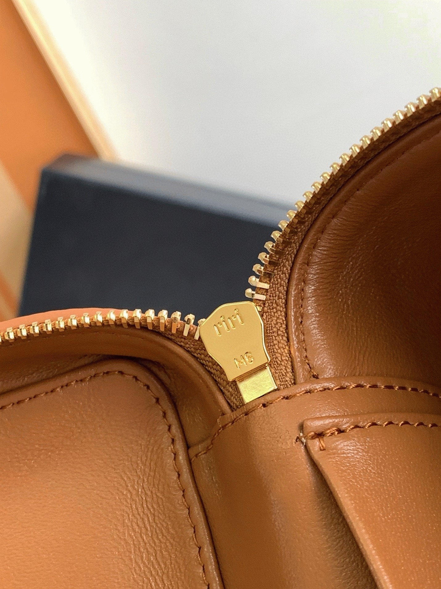 Pra*a Mini Vanity Bag Imitation in Brown