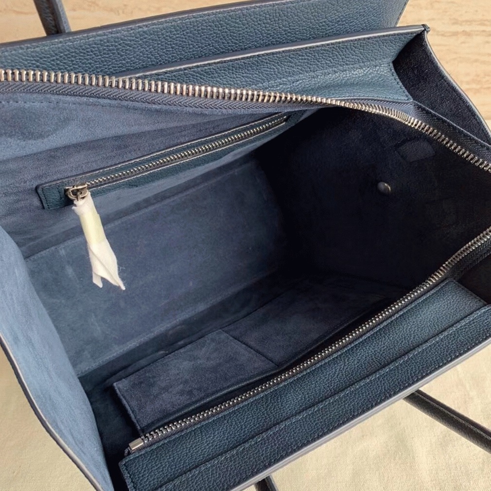 Ce1i*e Micro Luggage Tote Bag Imitation in Navy Blue