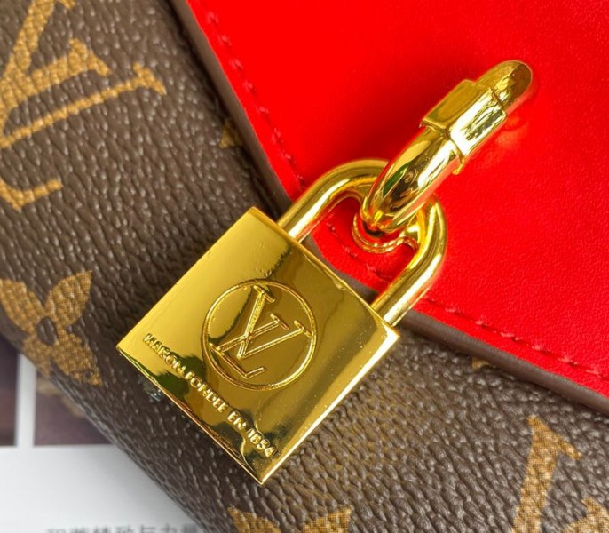 L0vis Vvtt0n Monogram Canvas Padlock On Strap Bag In Red