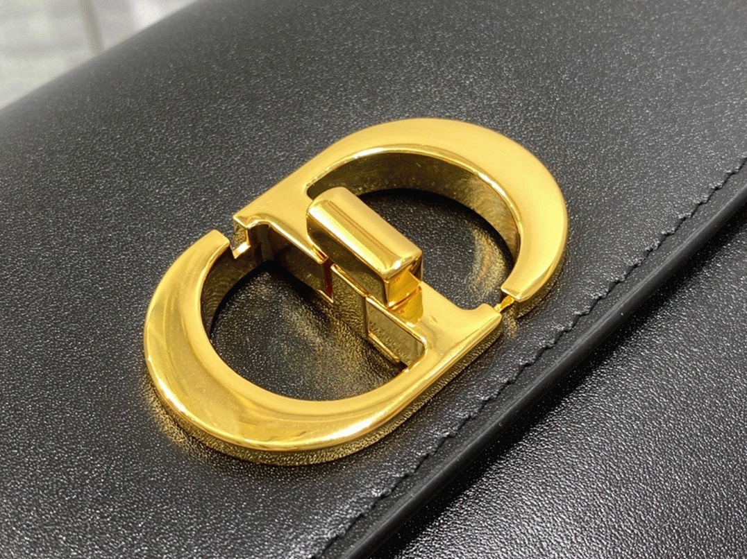 D10r 30 Montaigne Avenue Bag Knockoff in Black Box Calfskin