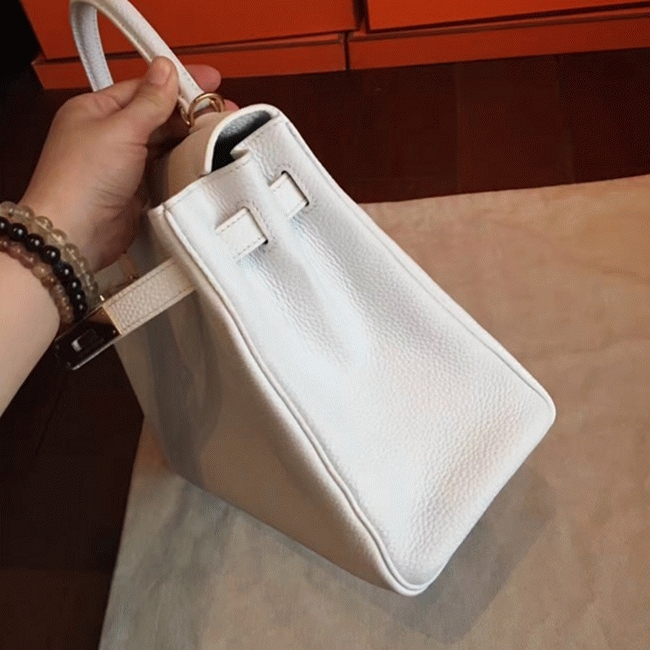 White Clemence Replica Designer Kelly Retourne 32cm H**me5 Handbag