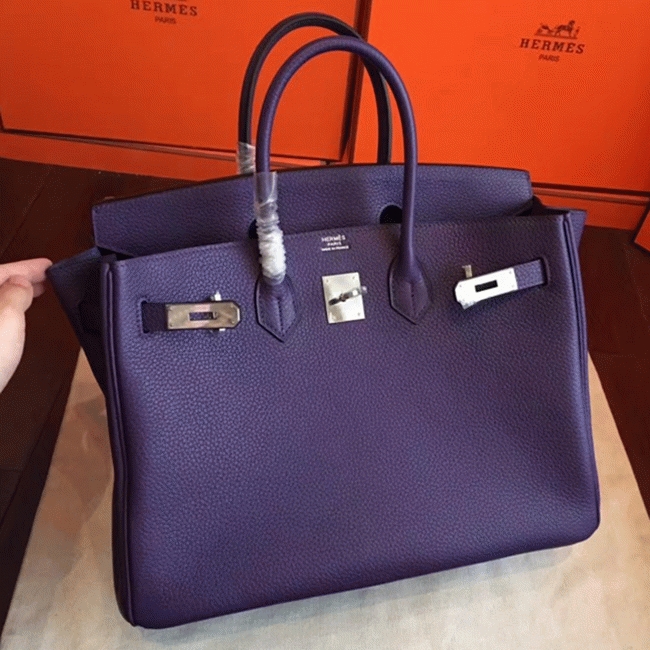 Iris Tone Faux H**me5 Birkin 35CM Designer Handbag