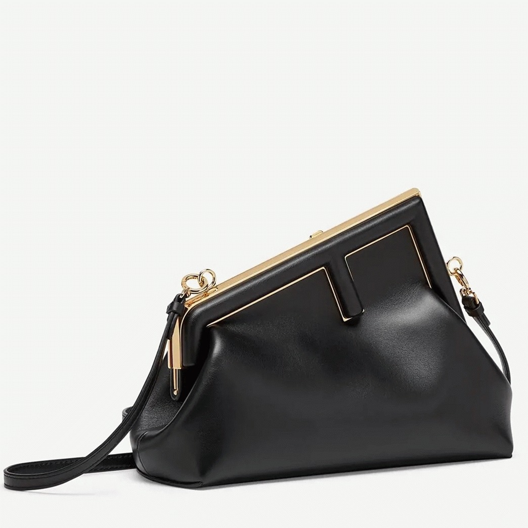 Top Quality Fake F**di First Medium Bag In Black Nappa Leather