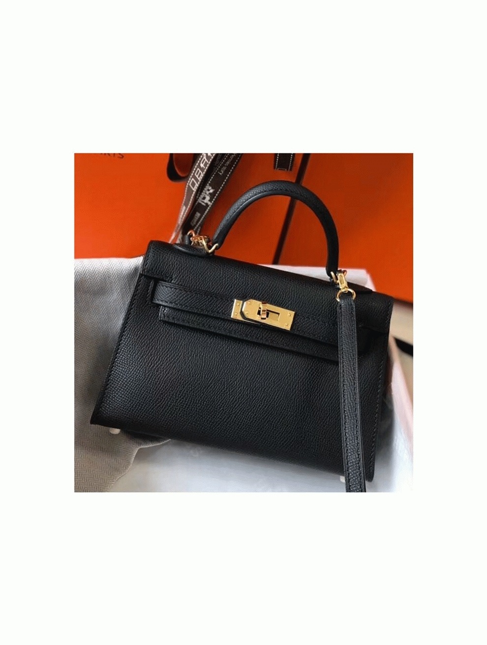 H**me5 Kelly Mini II Bag Replica in Black