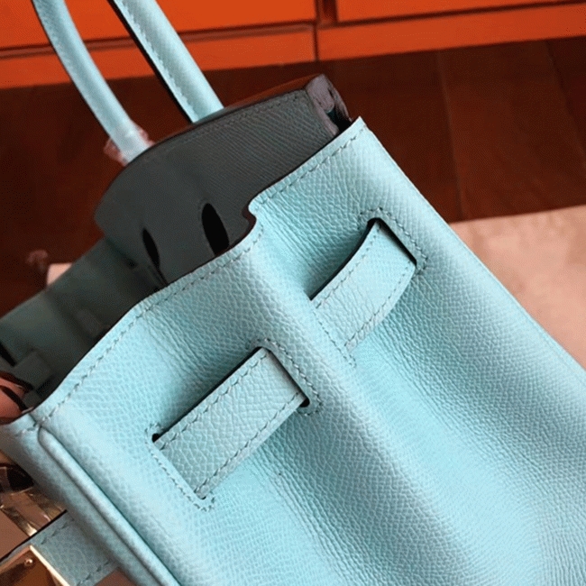 Blue Atoll Color Faux Designer H**me5 Birkin 35cm Handbag