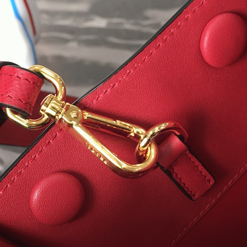 Pra*a Monochrome Small Bag Knockoff in Red