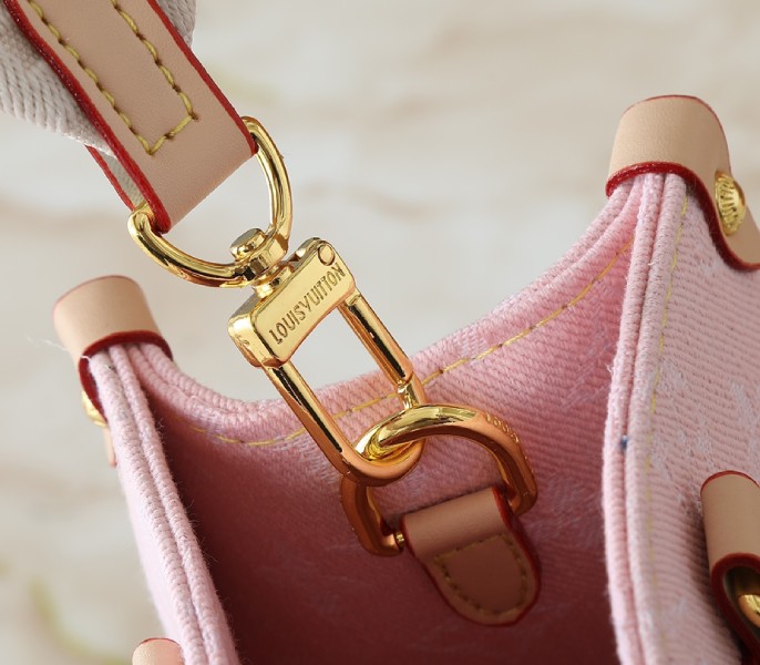 Monogram Denim OnTheGo PM In Washed Pink