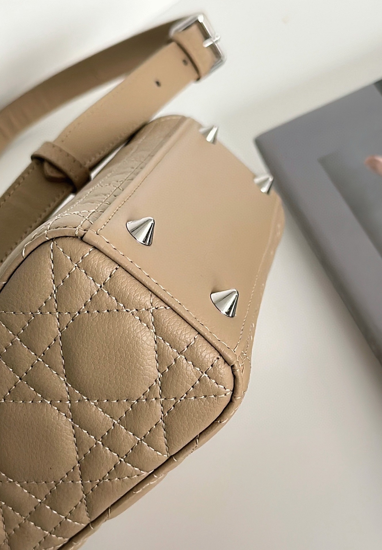 D10r Small Lady D10r My ABCD10r Bag Replica in Beige Cannage