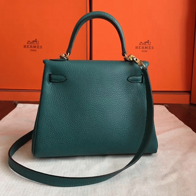 Malachite Clemence Replica H**me5 Kelly 25cm Retourne Tote