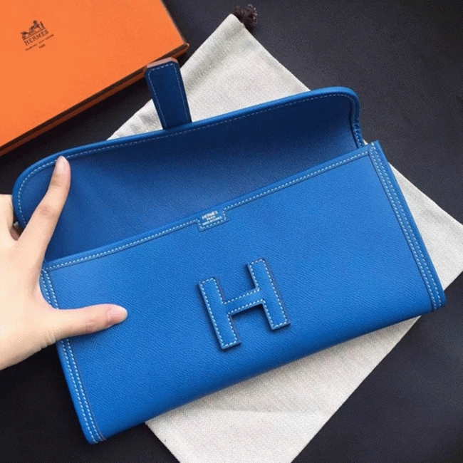Blue replica H**me5 Jige Elan 29 clutch bag