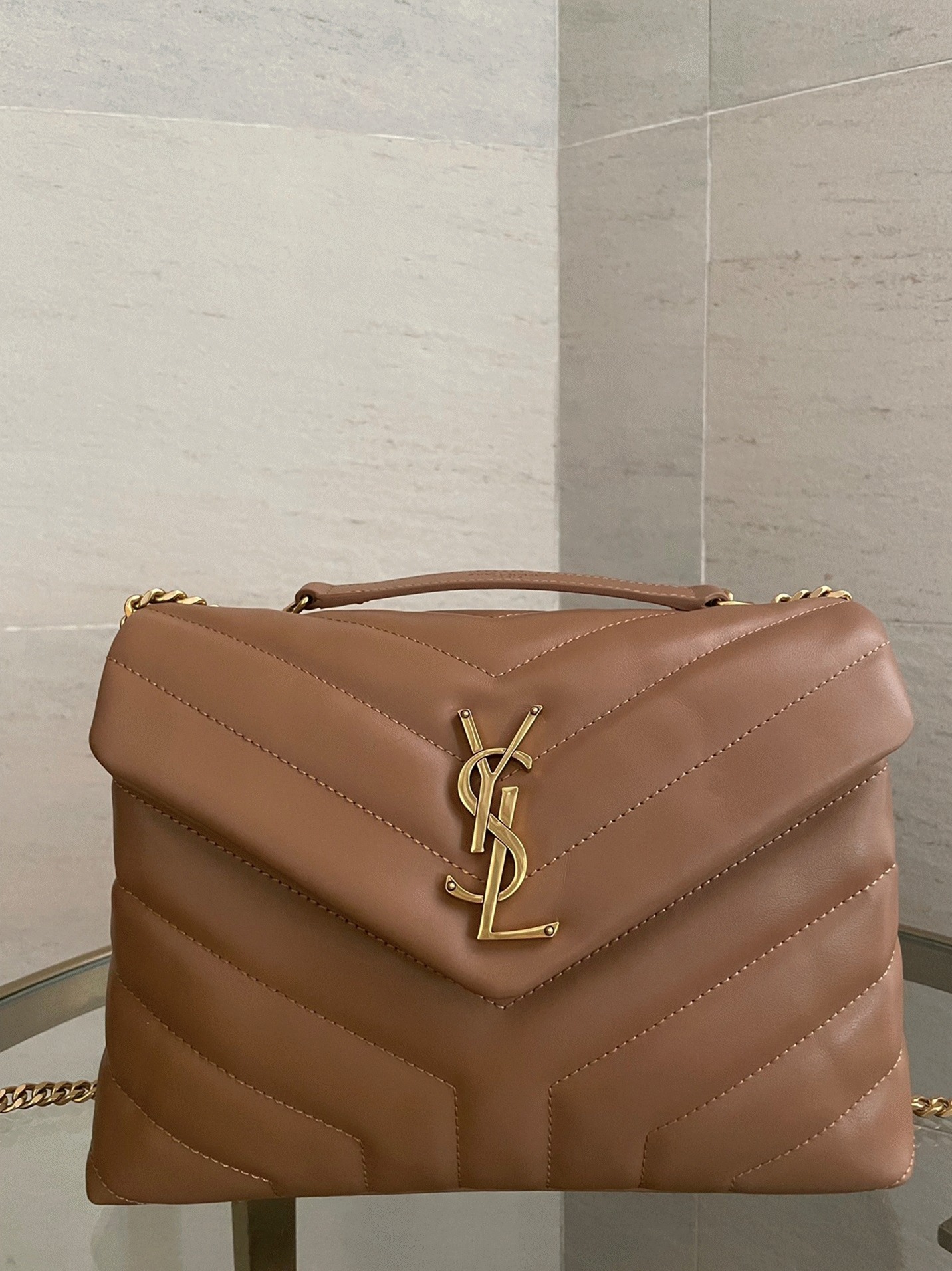 Replica Sa1nt Lau*nt LouLou Small Chain Bag Brown
