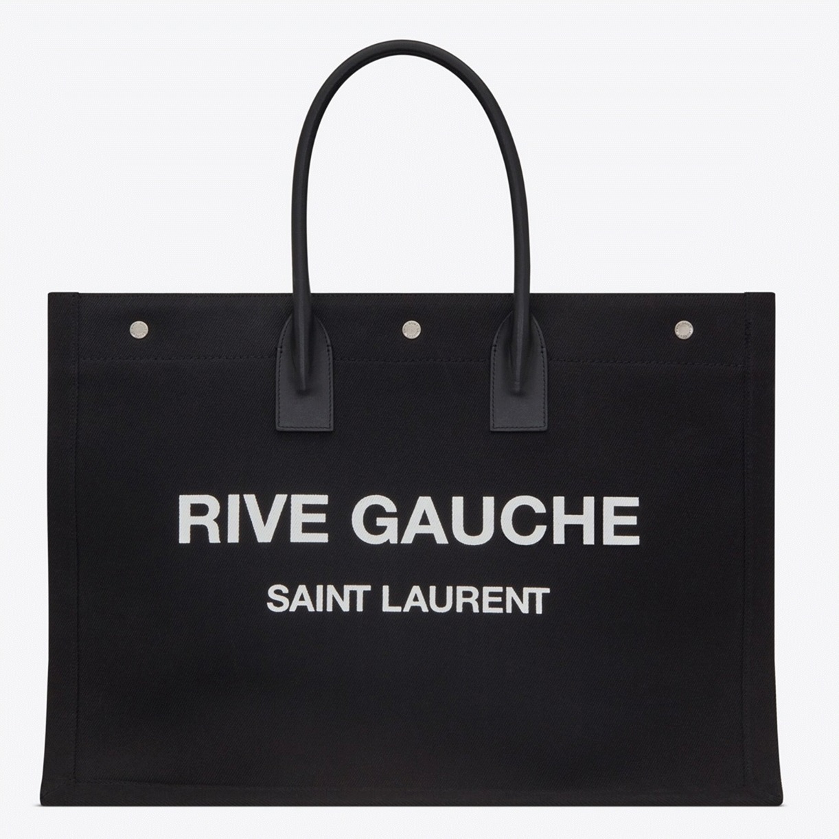 Replica Sa1nt Lau*nt Rive Gauche Tote Bag Black Linen and Leather