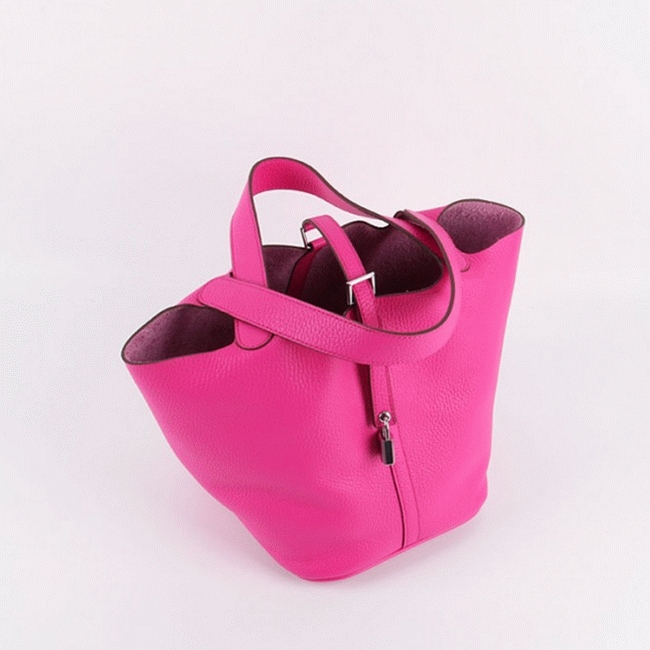 Rose red fake H**me5 Picotin Lock handbag