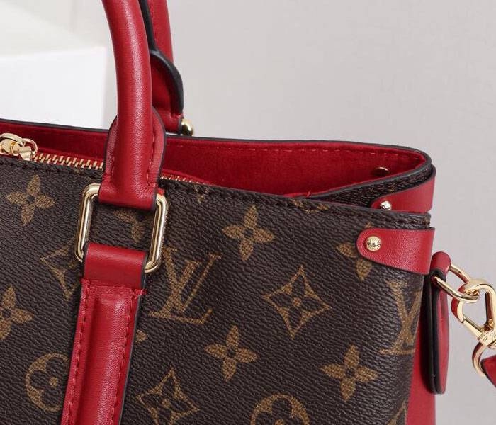 L0vis Vvtt0n Monogram Canvas Soufflot MM Bag In Cerise Red