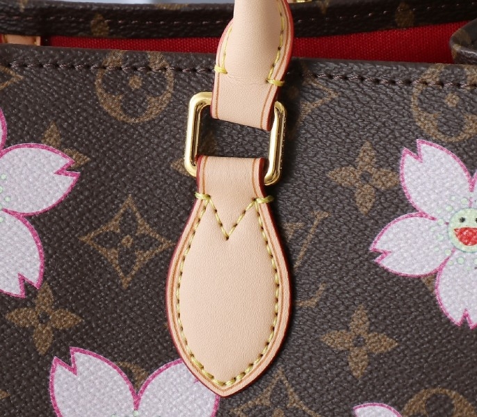 X TM Monogram Canvas Onthego MM With Cherry Blossom