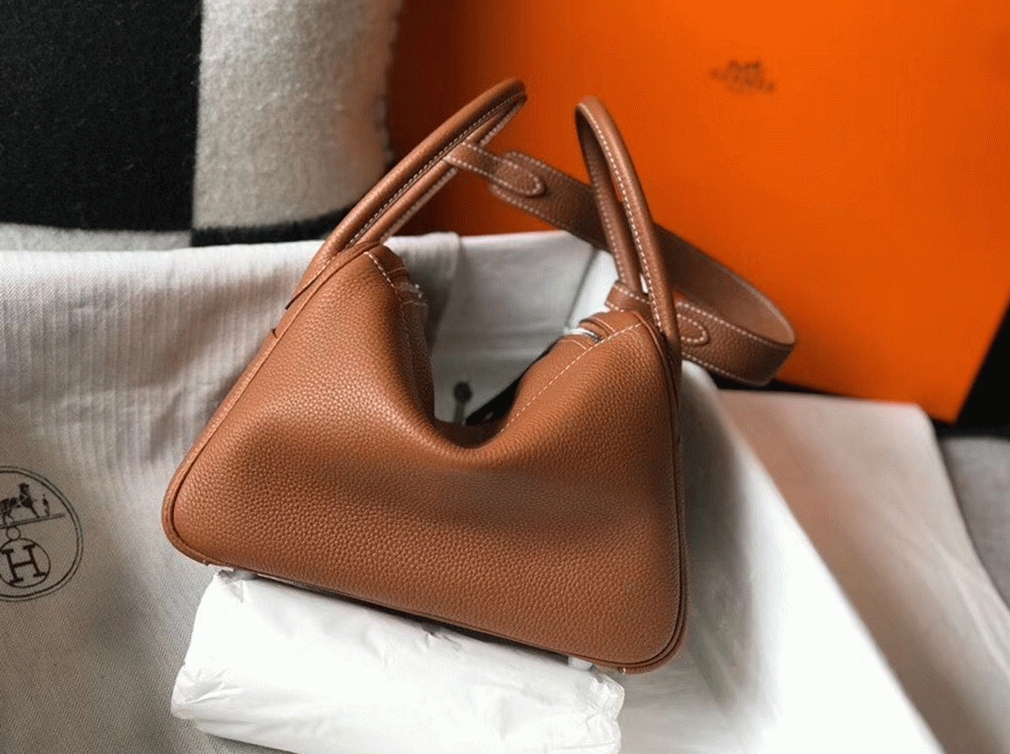 Designer replica H**me5 Lindy 30cm bag in gold color