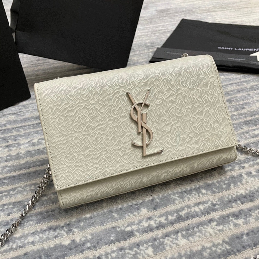 Fake Sa1nt Lau*nt Kate Small Chain Bag Ivory