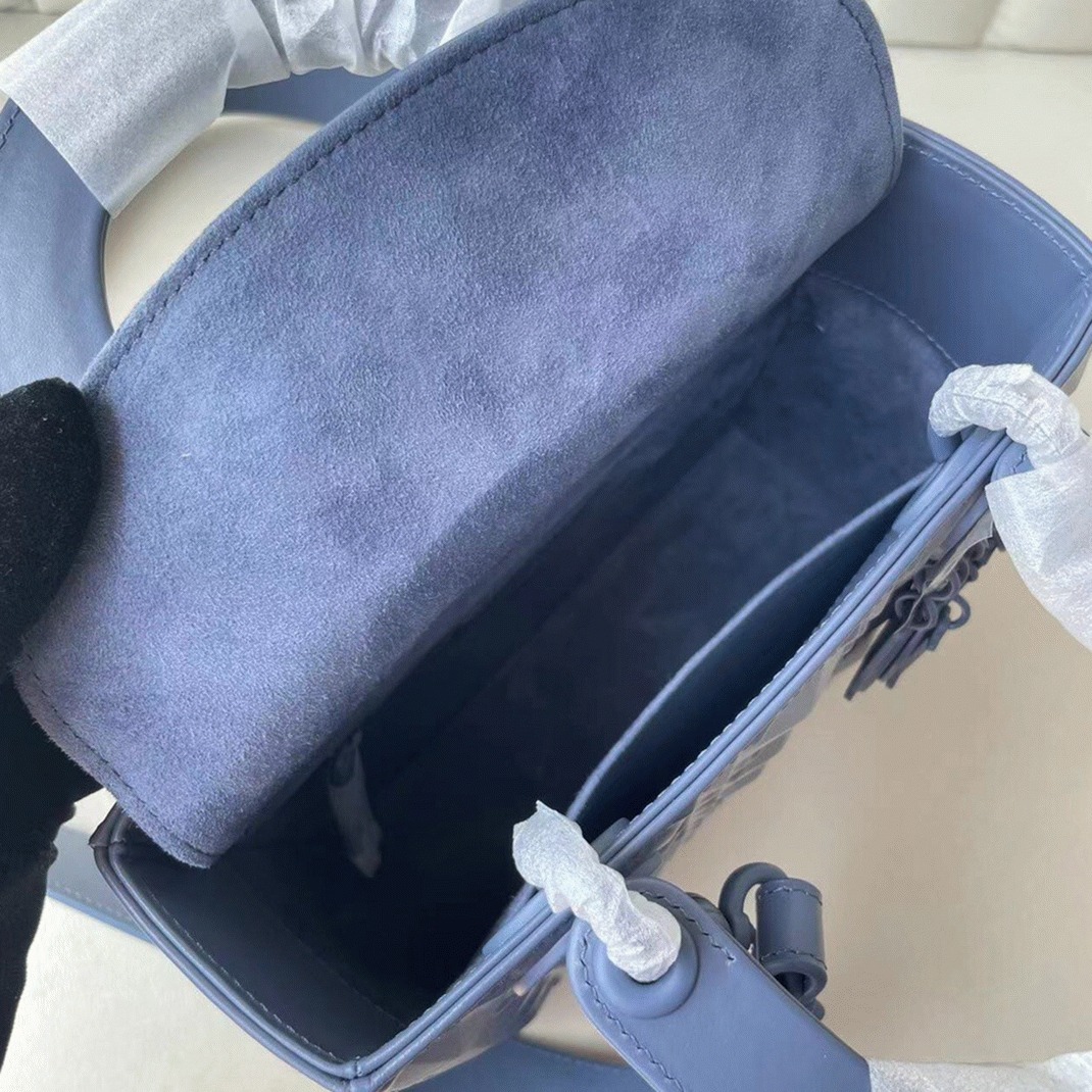 D10r Small Lady D10r My ABCD10r Bag Replica in Denim Calfskin with D1am0nd Motif