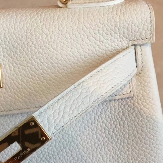 White Clemence Imitation H**me5 Kelly Retourne 28cm Chic Tote