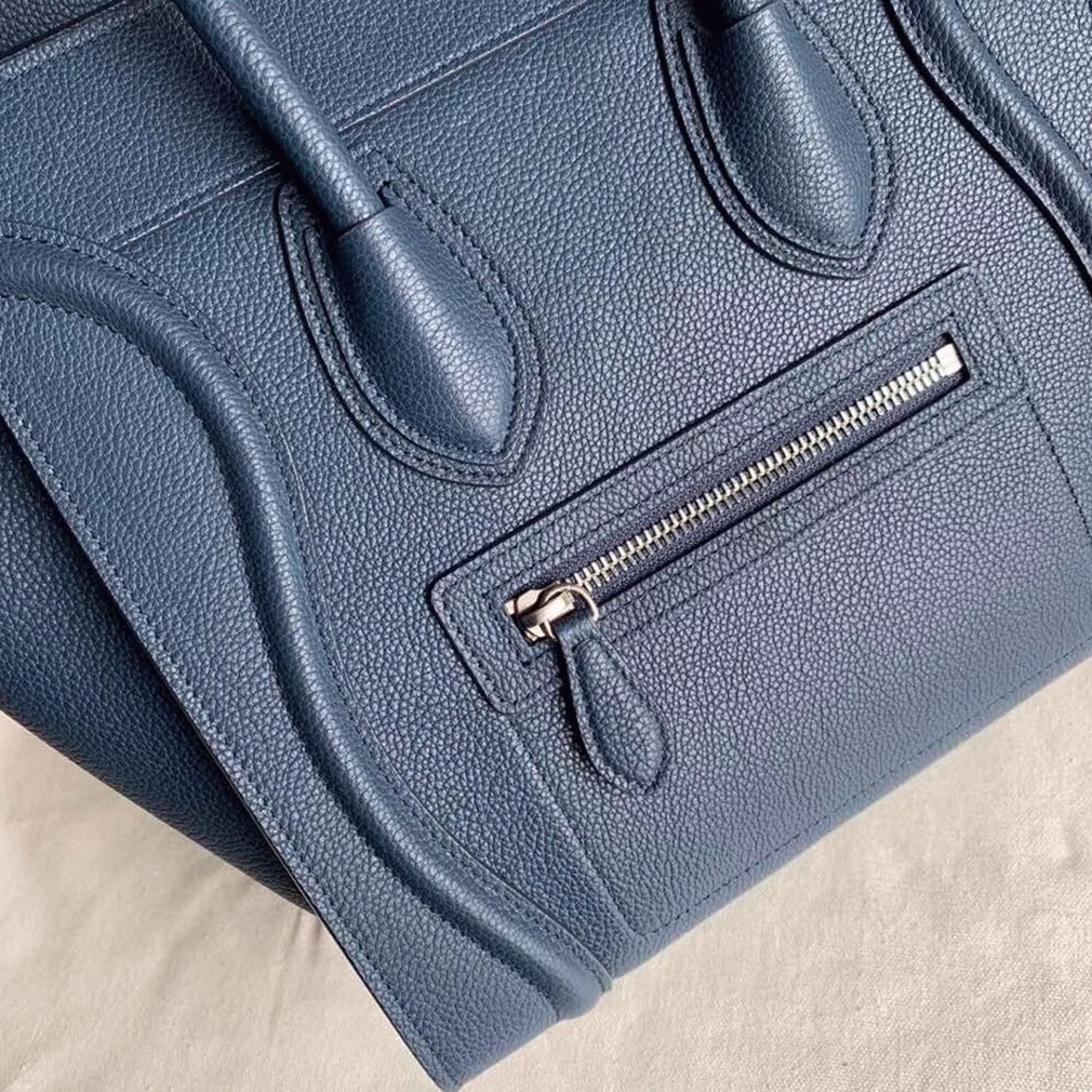 Ce1i*e Micro Luggage Tote Bag Imitation in Navy Blue