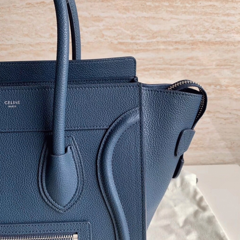 Ce1i*e Micro Luggage Tote Bag Imitation in Navy Blue