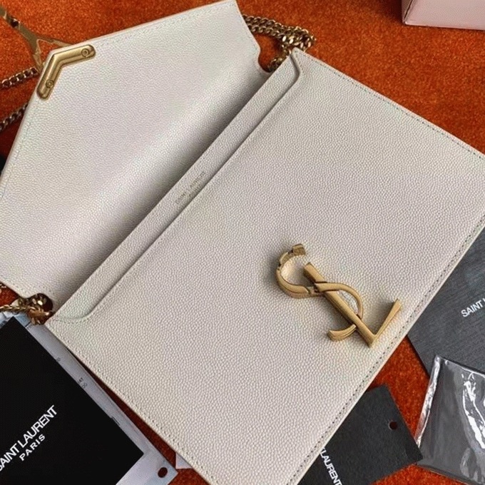 Fake Sa1nt Lau*nt Cassandra Medium Chain Bag White