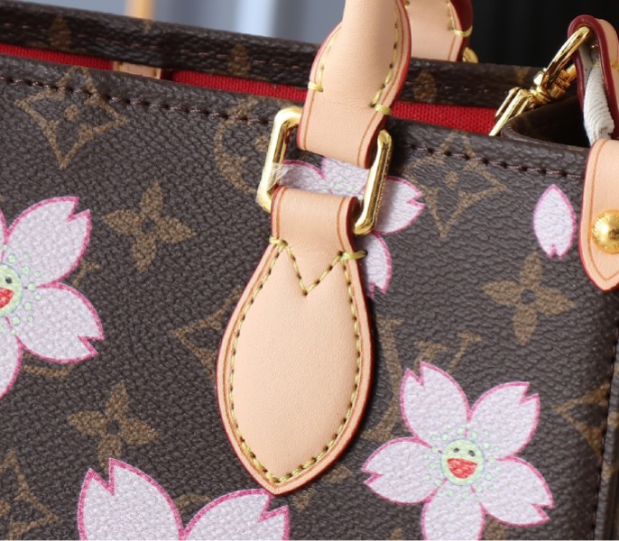 LV X TM Monogram Canvas Onthego PM With Cherry Blossom