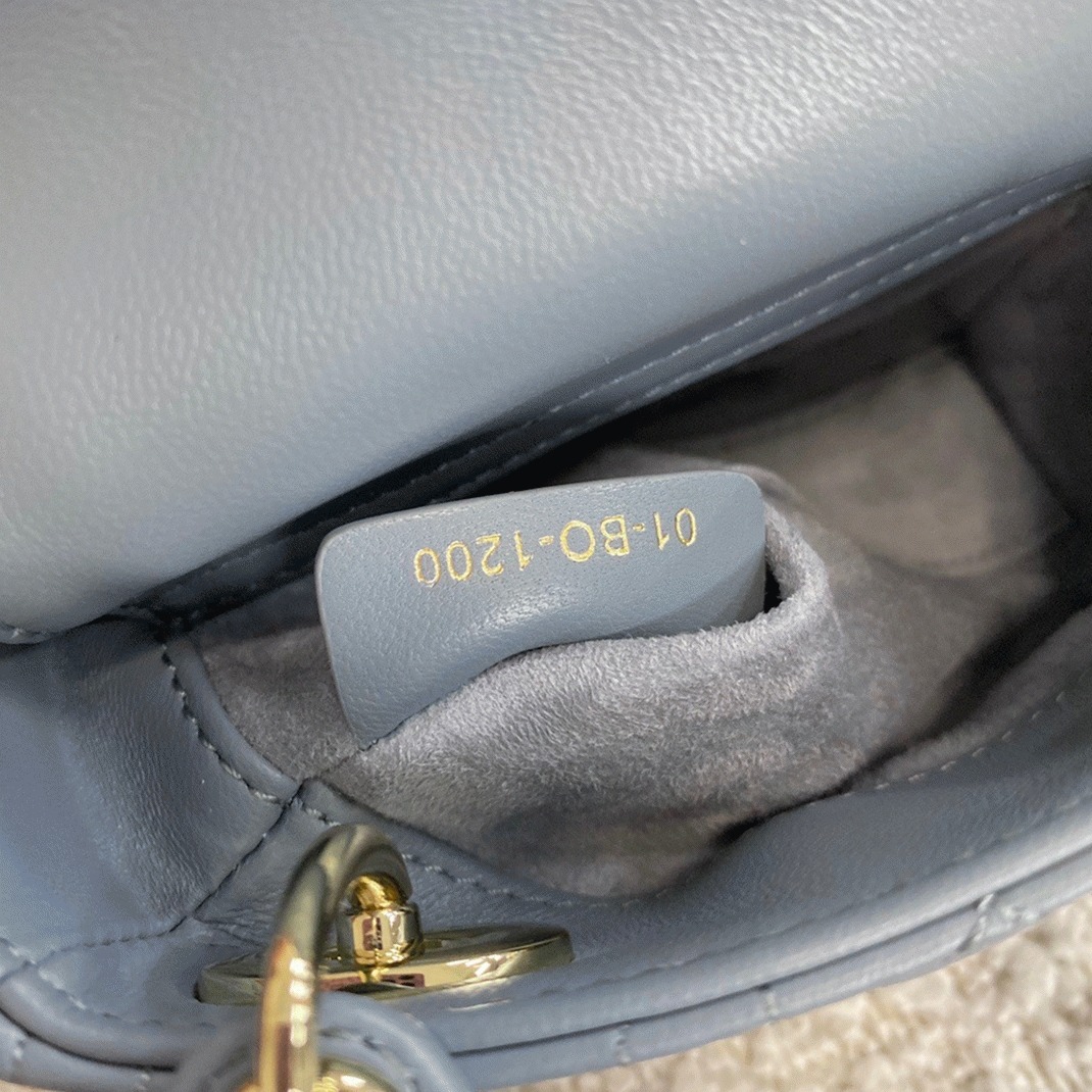 D10r Lady D10r Micro Bag Fake in Blue Cannage Lambskin