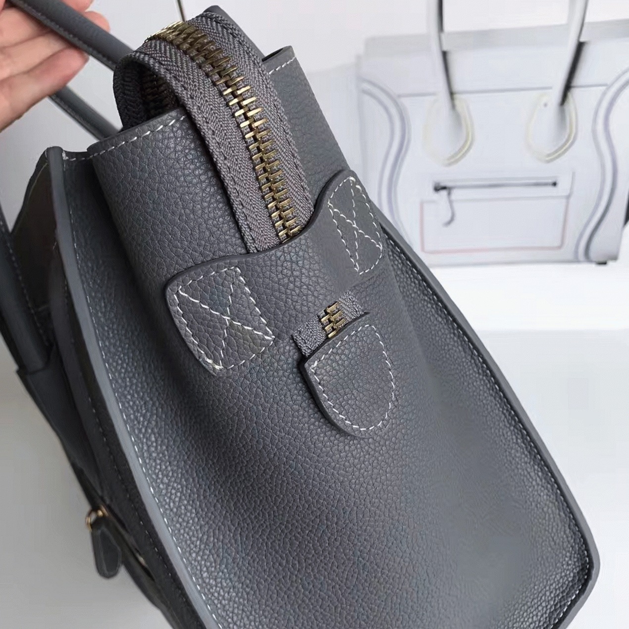 Ce1i*e Micro Luggage Tote Bag Faux in Kohl