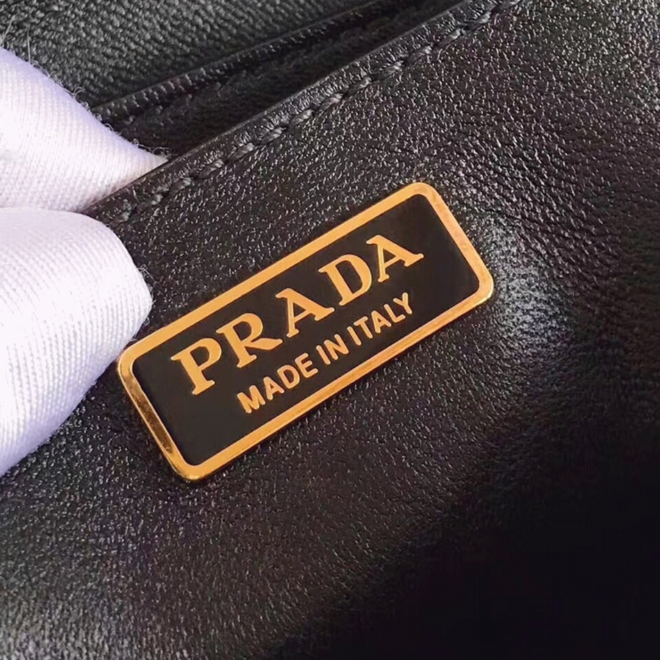 White/Black Pra*a Cahier Shoulder Bag Knockoff