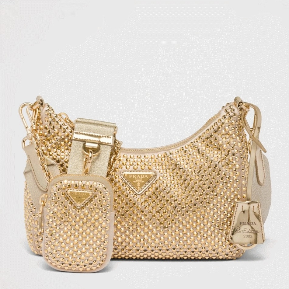 Pra*a Re-Edition Shoulder Bag Knockoff in Beige