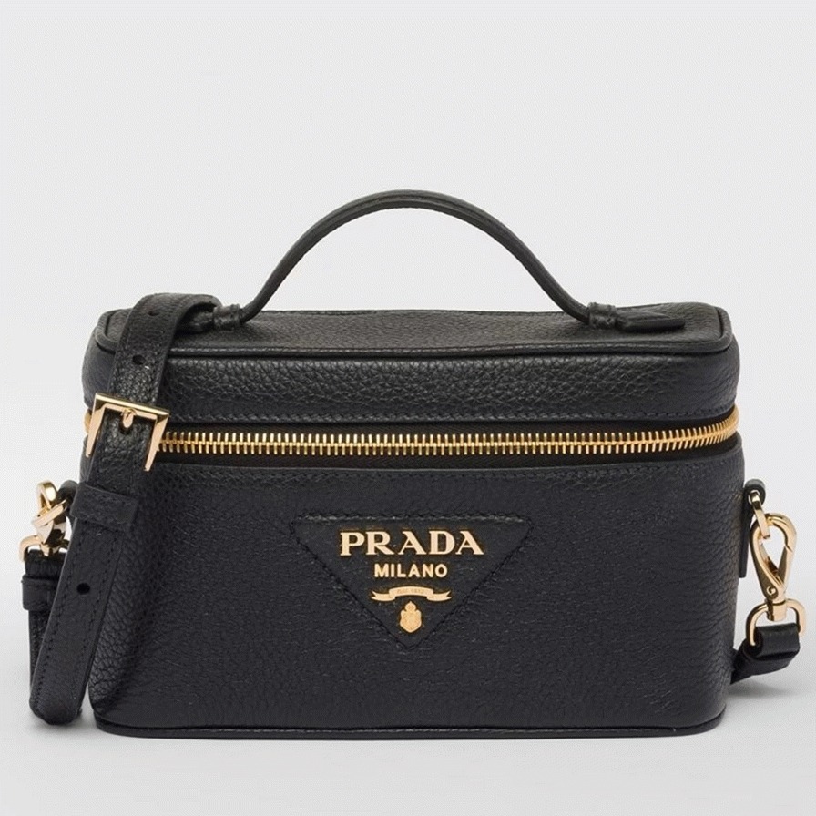 Pra*a Mini Vanity Bag Replica in Black