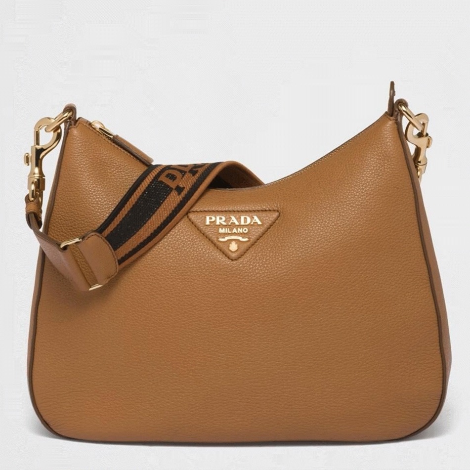 Designer Pra*a Shoulder Bag Replica in Brown