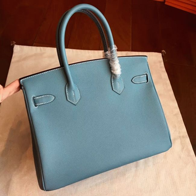 Blue Jean H**me5 Birkin 30cm Imitation Handbag
