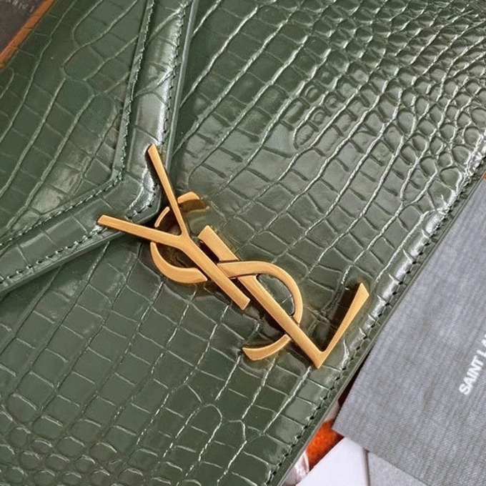 Replica Sa1nt Lau*nt Cassandra Medium Bag Green Crocodile