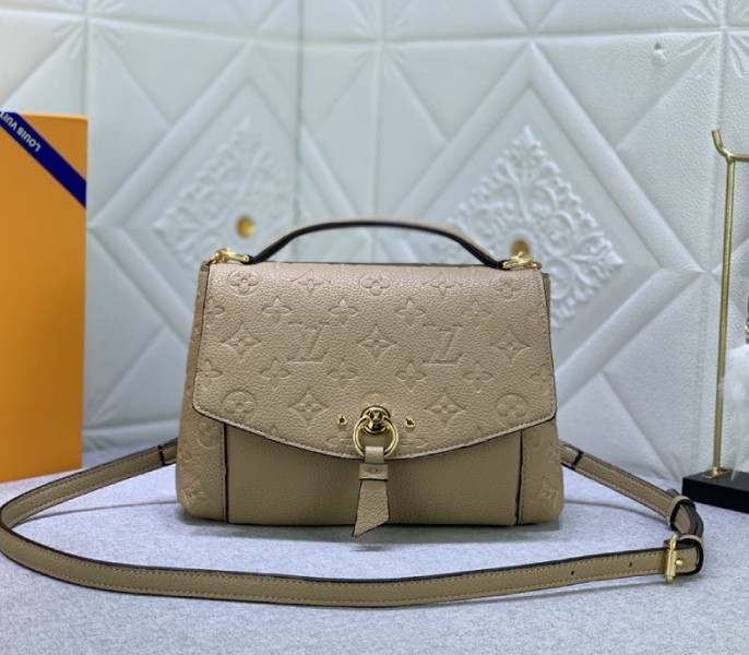 L0vis Vvtt0n Monogram Empreinte Leather Blanche BB Handbag In Beige