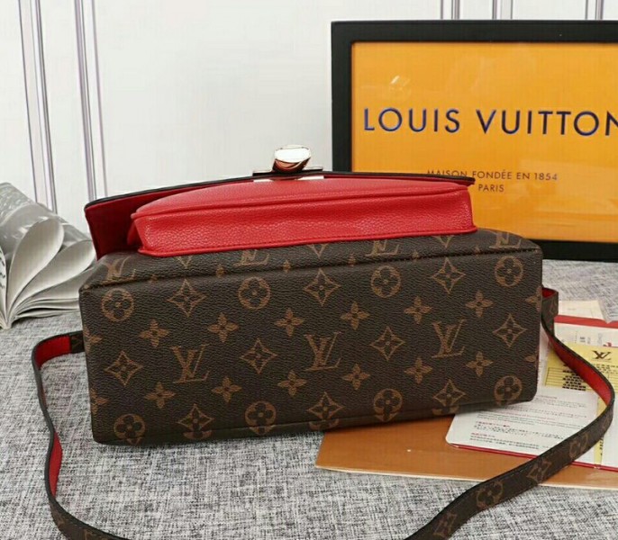 L0vis Vvtt0n Monogram Canvas Marignan Bag In Coquelicot Red