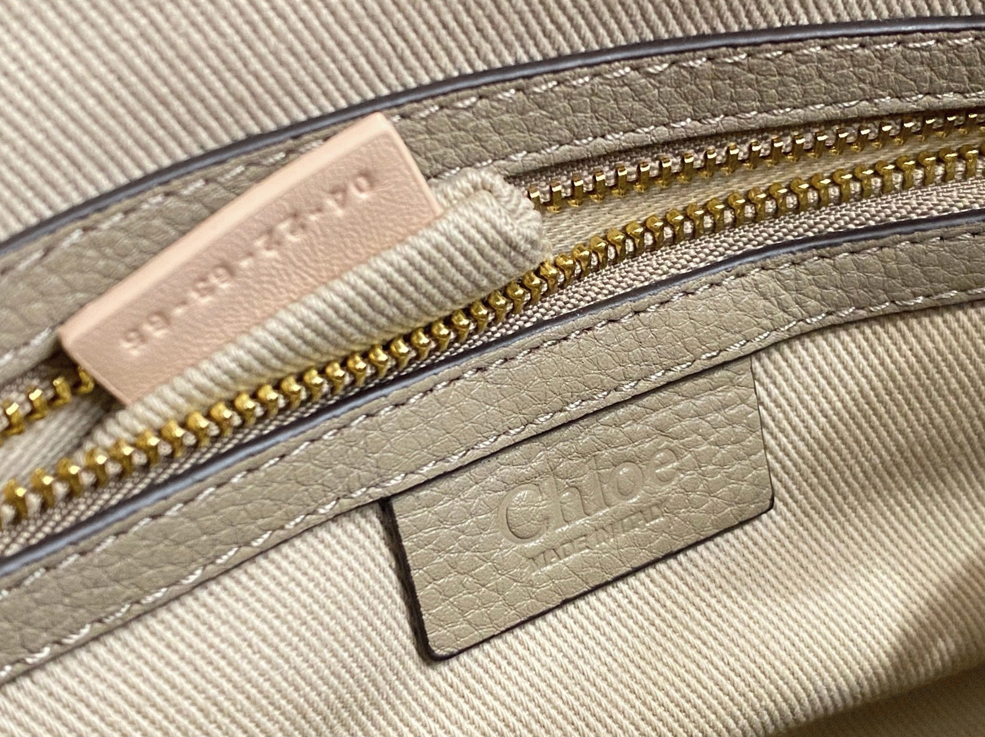 Top Quality Faux Chloe Marcie Small Double Carry Bag in Sand Grained Leather
