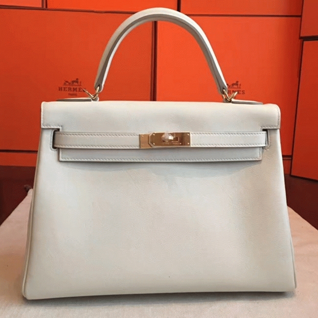 Ivory Swift Fake H**me5 Kelly Retourne 32cm Refined Purse