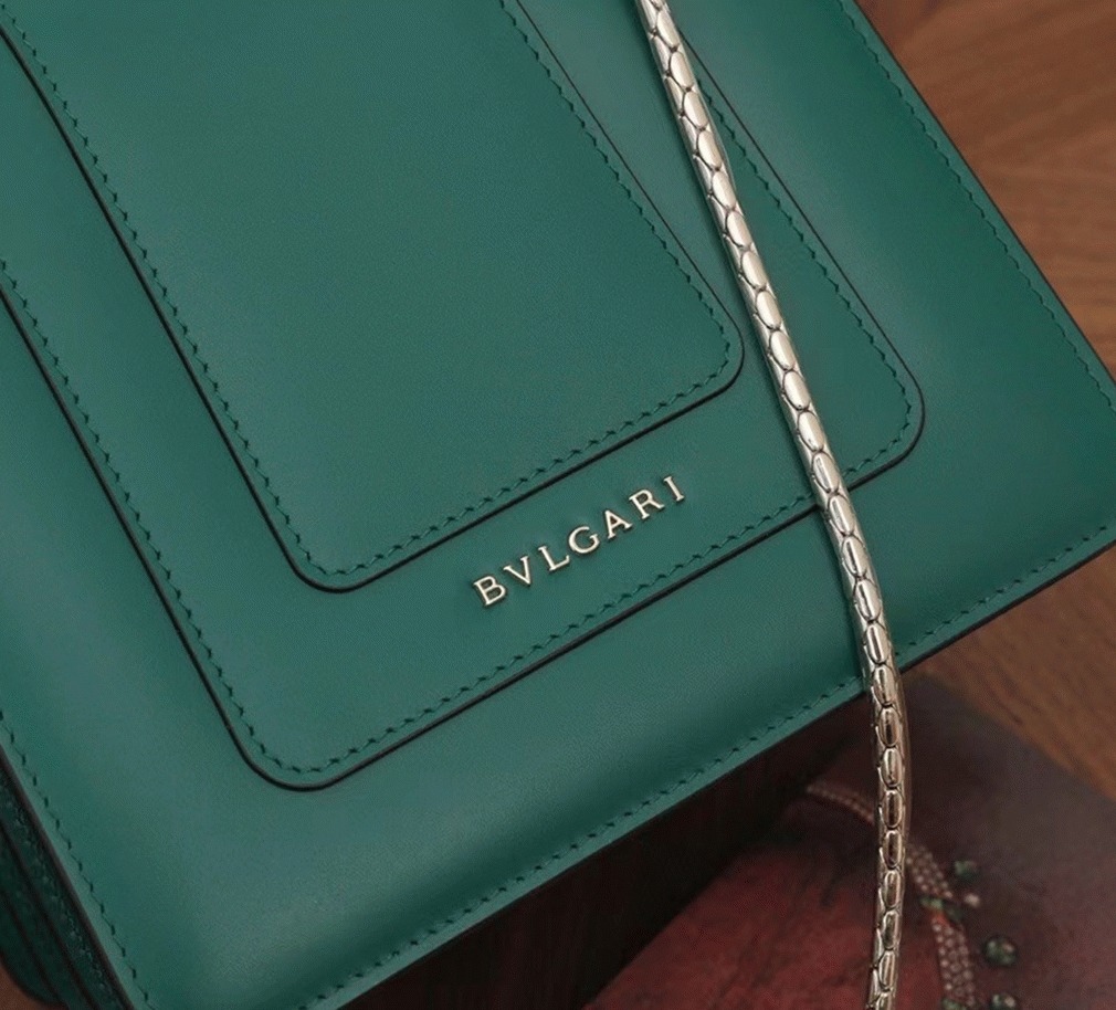 Fake Bv1g*ai Serpenti Forever Small Bag Green Calfskin