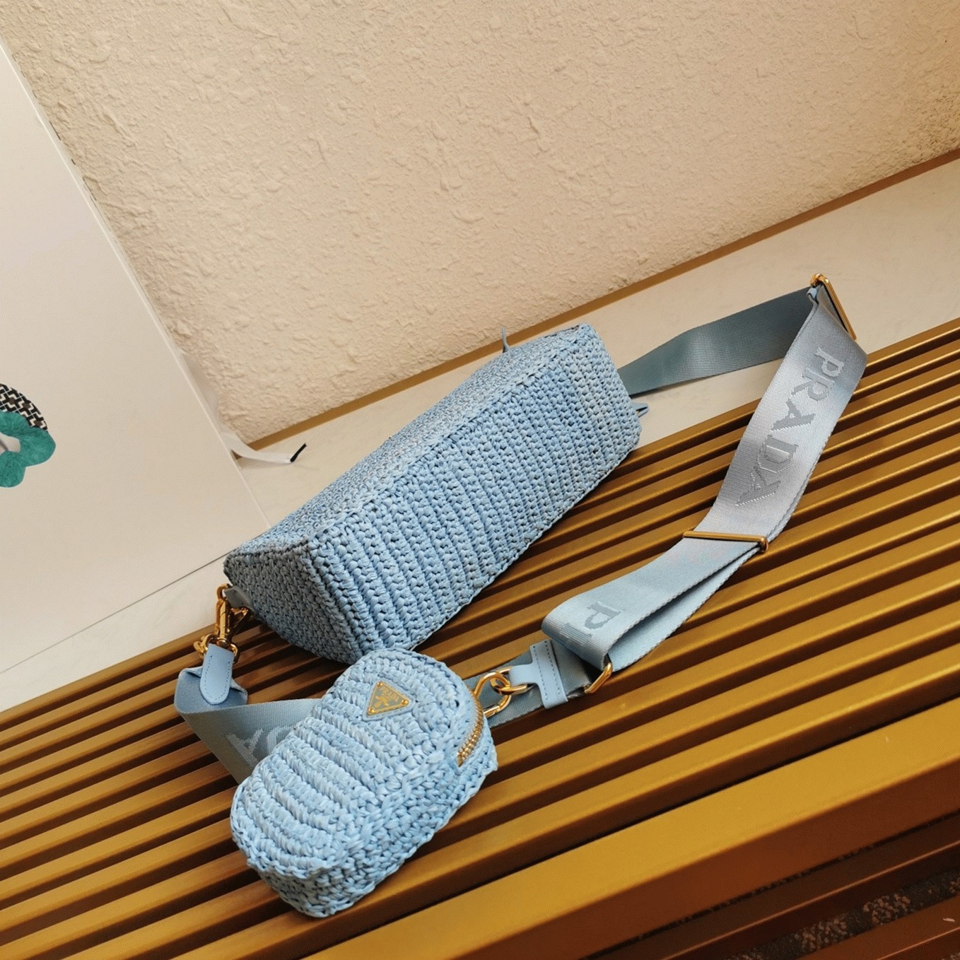 Pra*a Re-Edition Shoulder Bag Fake in Blue