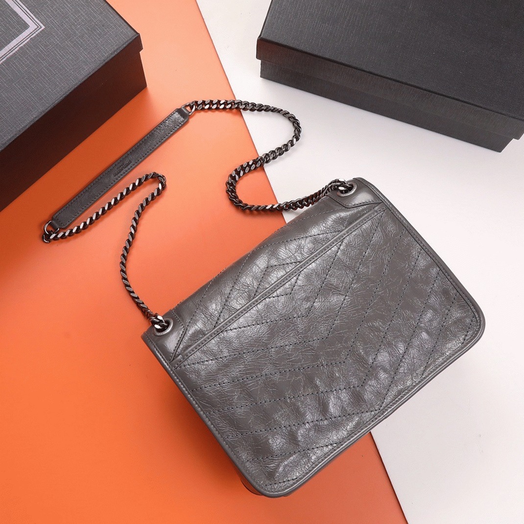 Replica Sa1nt Lau*nt Niki Medium Chain Bag Dark Grey